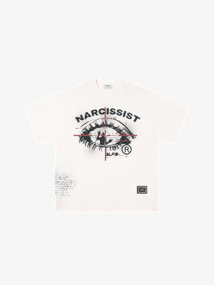 White Eye Graphic Oversized Tee – White, front view | XoKool