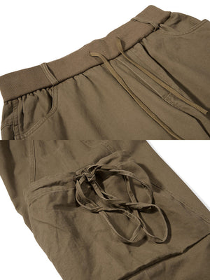 Ballon Cargohose – Khaki, Bund und Taschenband, Nahaufnahme | XoKool