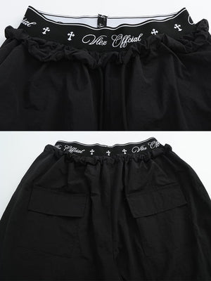 Pantalones paracaidista – detalle de cintura negra y bolsillos traseros | XoKool