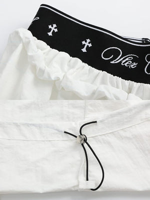 Pantalones paracaidista – detalle de cintura blanca y ajustador del dobladillo | XoKool