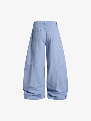 Pantalones barrel cruzados – Azul claro, trasera plana | XoKool