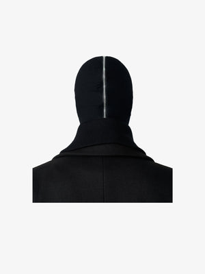 Zipper Knit Full Face Balaclava – Black, back view | XoKool