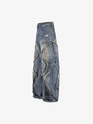 Zipper barrel jeans – Blue, side flat | XoKool