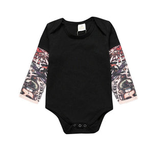 It’s not every day you see a baby sporting some awesome tats! Dress your cool kid in this unisex romper and it will be sure to turn heads! It comes with printed tattoos on each sleeve 👶 We use sublimation printing for optimal color rendering You won't be