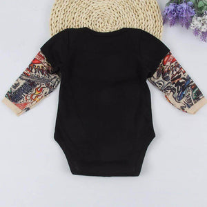 It’s not every day you see a baby sporting some awesome tats! Dress your cool kid in this unisex romper and it will be sure to turn heads! It comes with printed tattoos on each sleeve 👶 We use sublimation printing for optimal color rendering You won't be