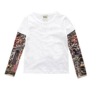 It’s not every day you see a toddler or kid sporting some awesome tats. Dress your cool kid in this shirt and it will be sure to turn heads! It comes with printed tattoos on each sleeve 👦 ☑️ This incredibly unique, unisex outfit is perfect for any occasi