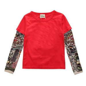 It’s not every day you see a toddler or kid sporting some awesome tats. Dress your cool kid in this shirt and it will be sure to turn heads! It comes with printed tattoos on each sleeve 👦 ☑️ This incredibly unique, unisex outfit is perfect for any occasi