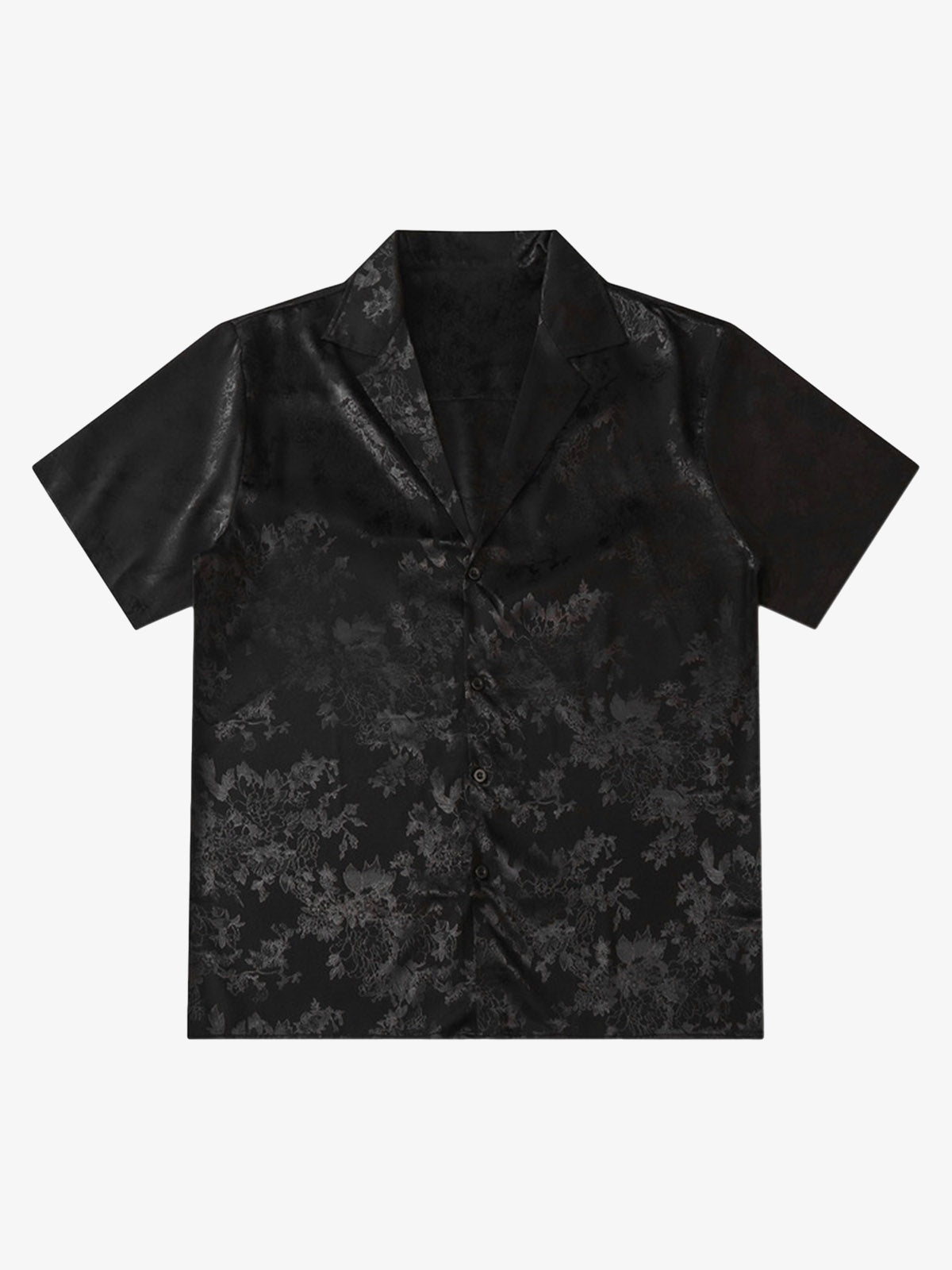 Tops – Leaves Pattern  Black Vintage Shirts | XoKool