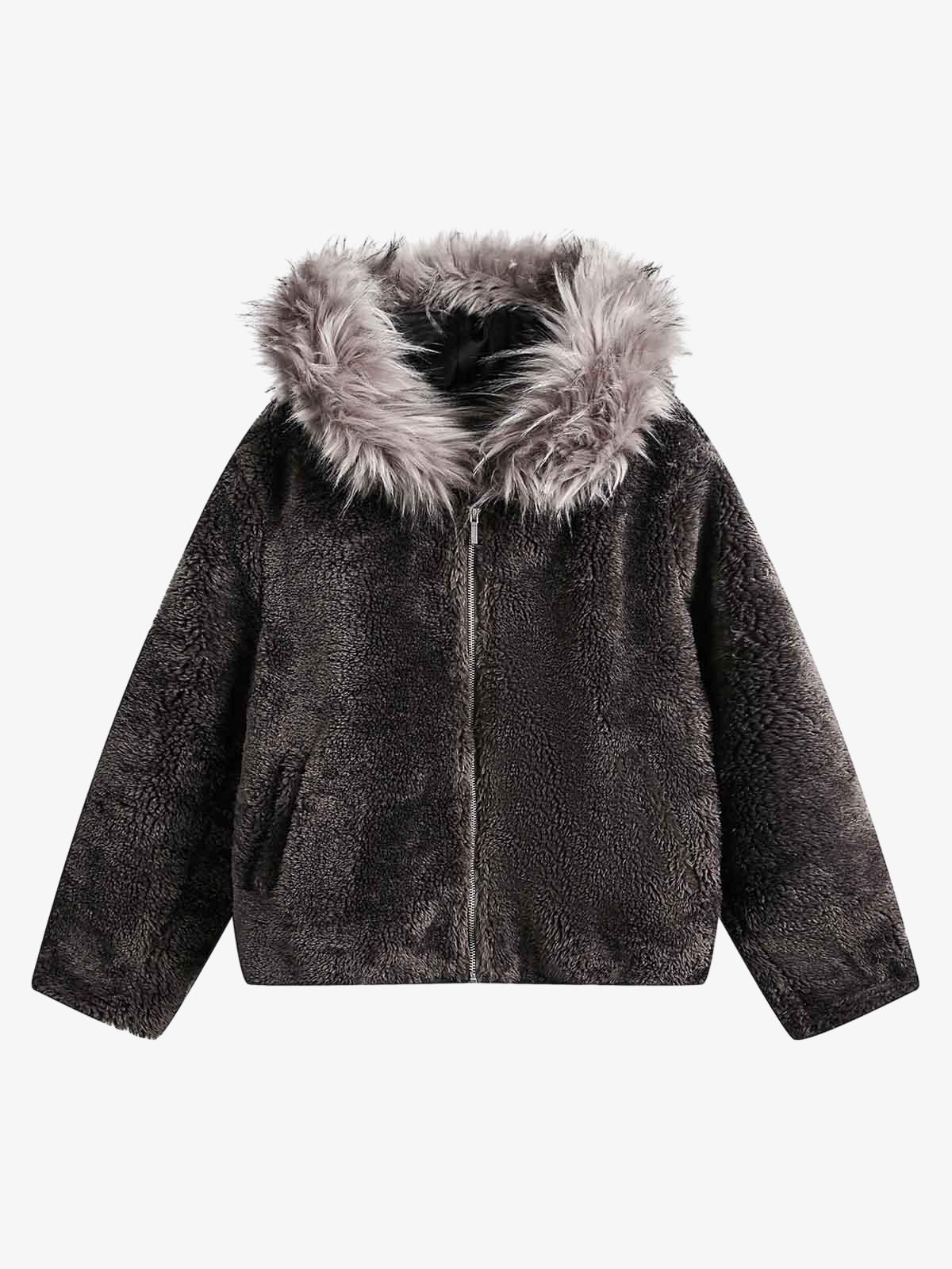 Outerwear – Faux Fur Hooded Quilted Sherpa Jacket | XoKool