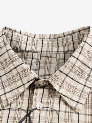 Street Print Lettering Plaid Long-Sleeve Shirt - thumbnail 5