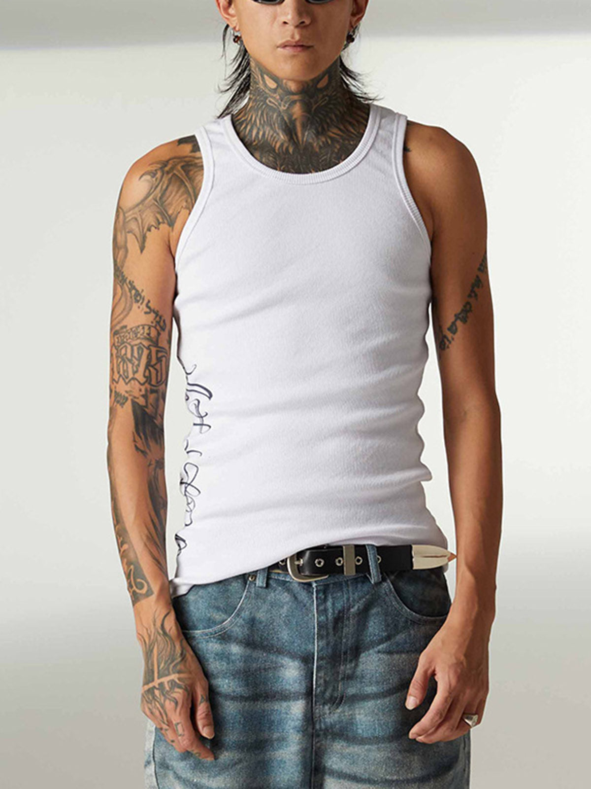 Street Ribbed Slim Fit Printed Vest - image 11
