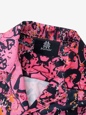 Graffiti Print Short-Sleeved Shirt - thumbnail 3