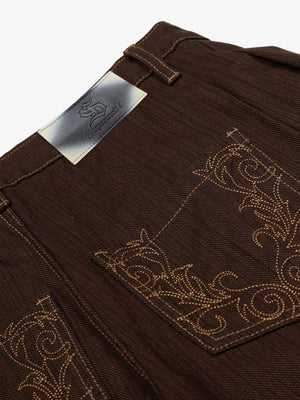 Vintage Contrast Thread Barrel Pants - thumbnail 9