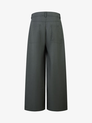 Double-Button Design Pleated Suit Casual Pants - thumbnail 3
