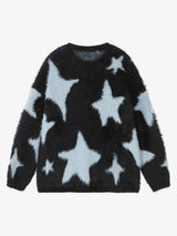 Fun Star Jacquard Sweater Crew Neck Sweater