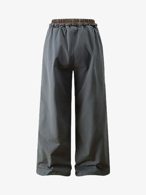 Retro Patchwork Faux Two-Piece Double Waist Casual Pants - thumbnail 2