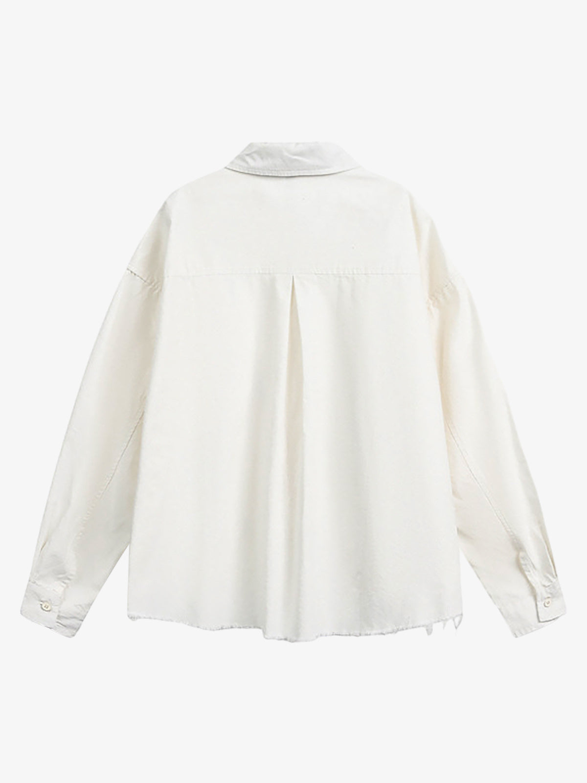 Fun Distressed Raw-Edge Printed Long-Sleeved Shirt - image 3