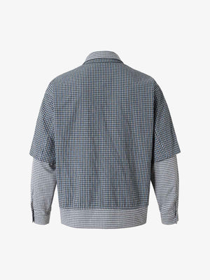 Double-layered Plaid Deconstructed Shirt - thumbnail 2