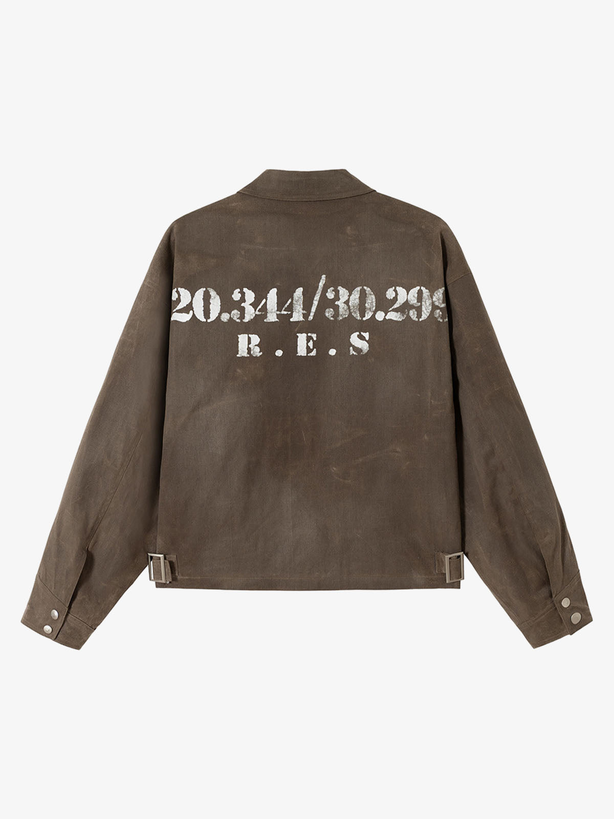 Cropped Brown Canvas Work Jacket – back view flat | XoKool