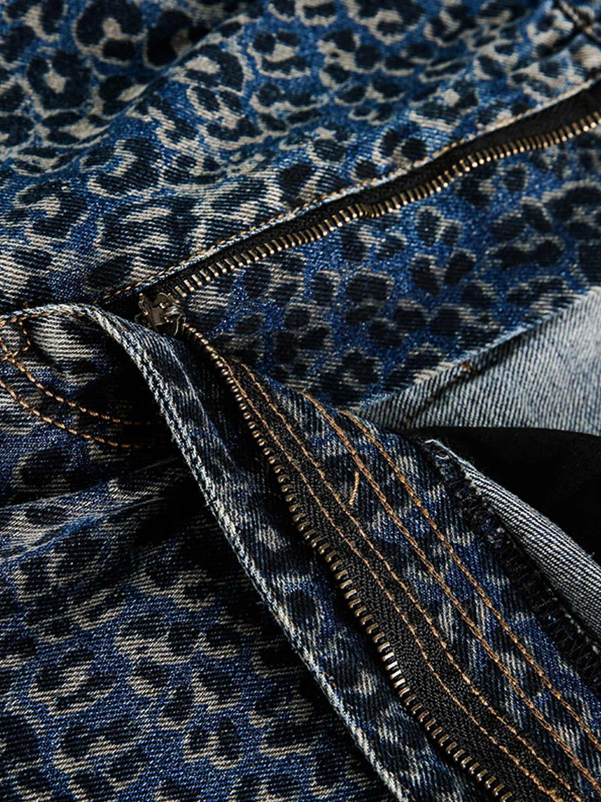 Denim Street Leopard Print Barrel Jeans - image 7