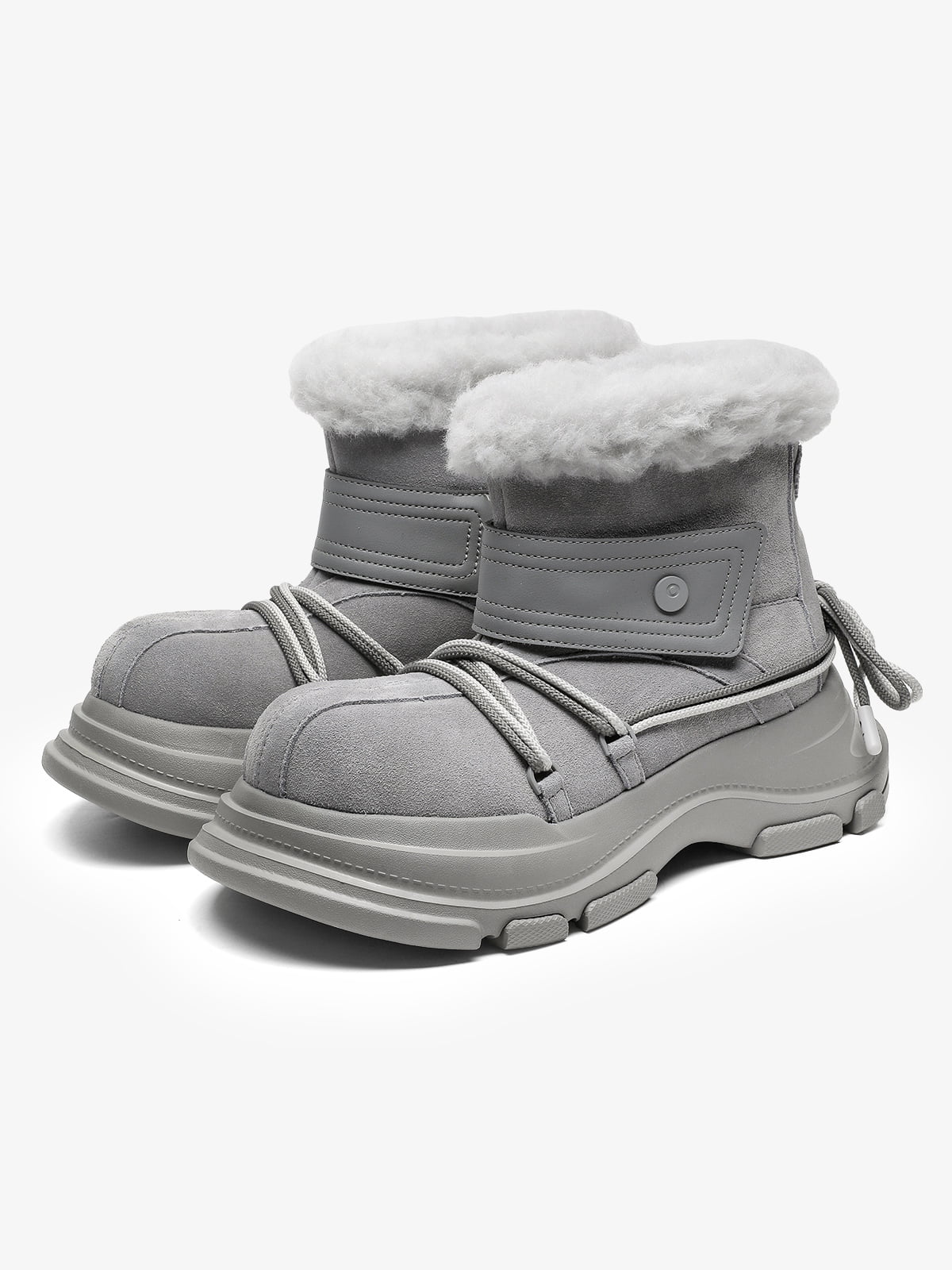 Chunky Waterproof Shearling-Lined Mid-Calf Winter Boots