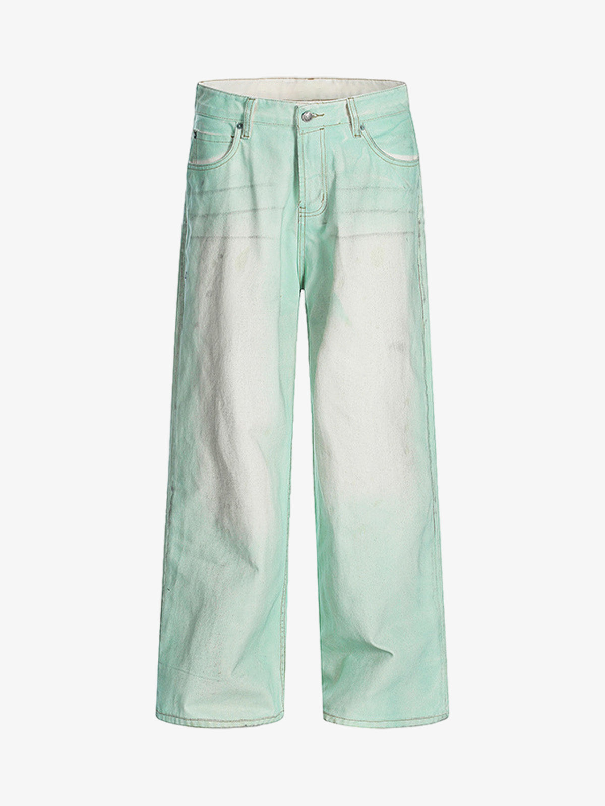 Distressed Handmade Luminous Mud-Dyed Paint Jeans