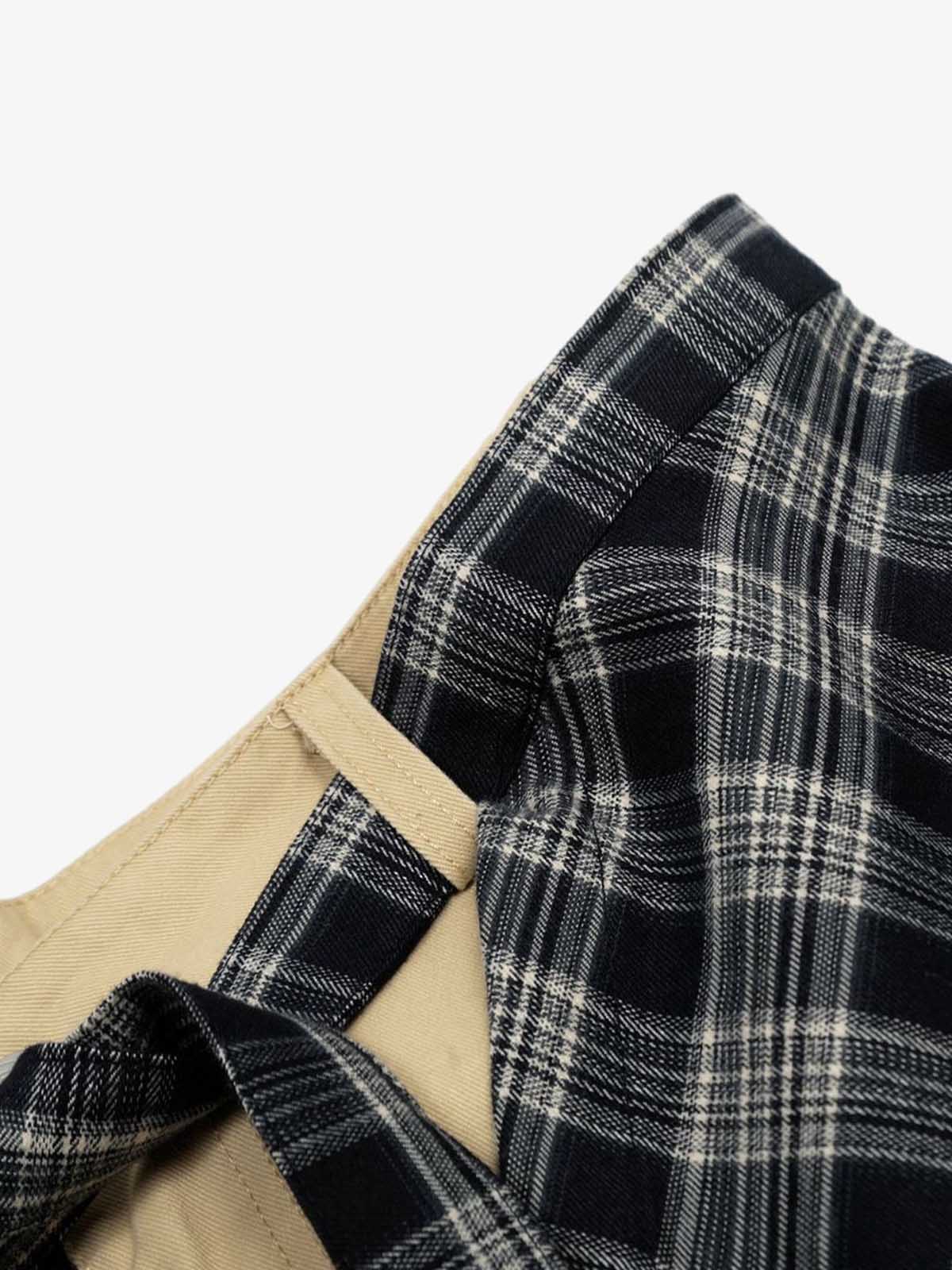 Plaid Decorative Patchwork Loose Pants - image 7