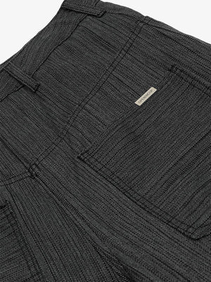 Striped Textured Reverse Pocket Pants - thumbnail 4