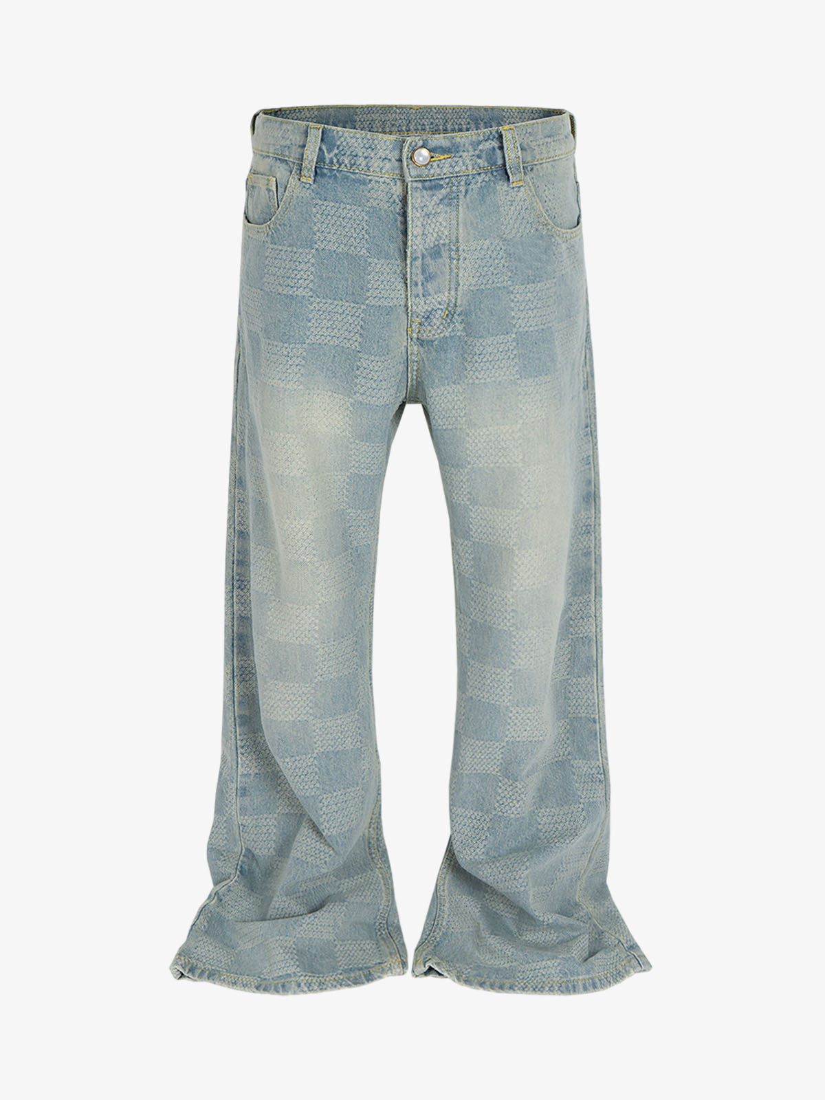 Checkerboard Distressed Jeans
