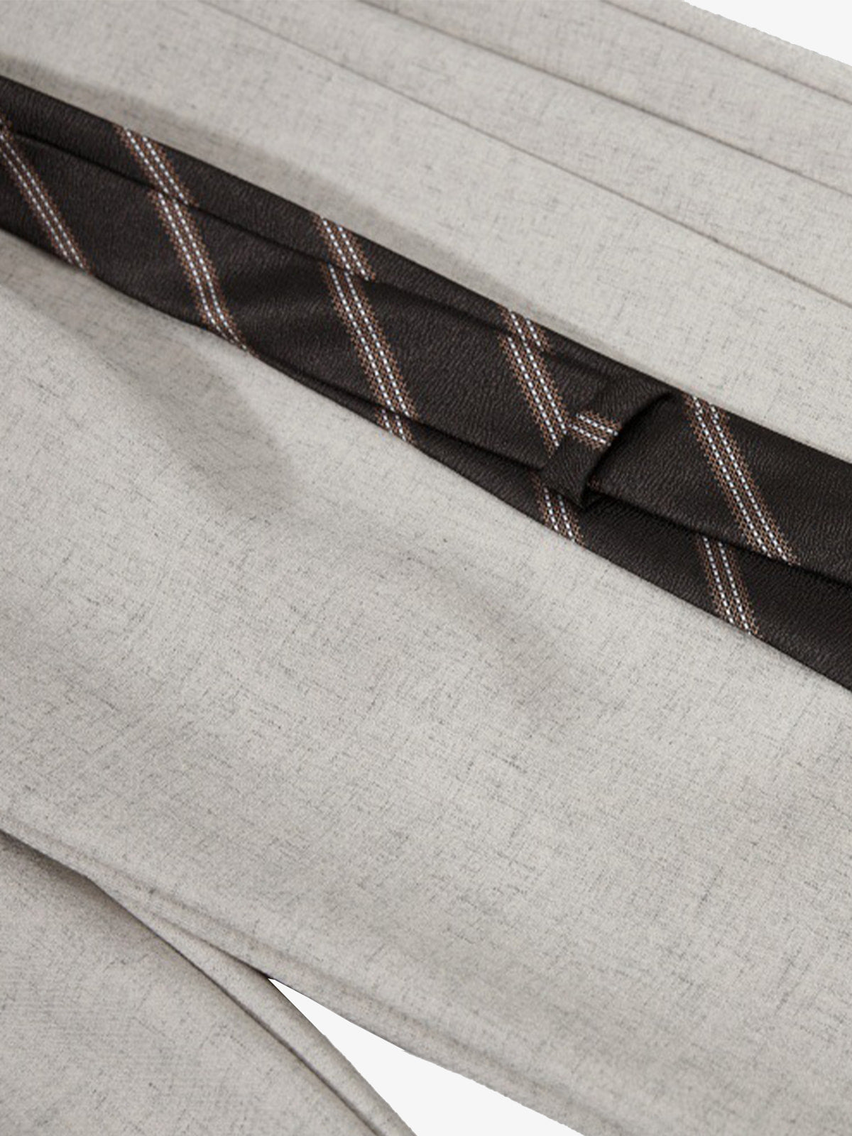 Tie Detail Relaxed Fit Draped Suit Pants - image 5