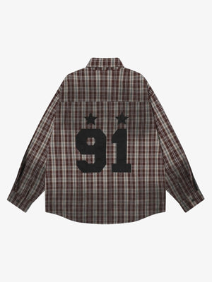 Vintage Patch Embroidered Plaid Shirt - thumbnail 2