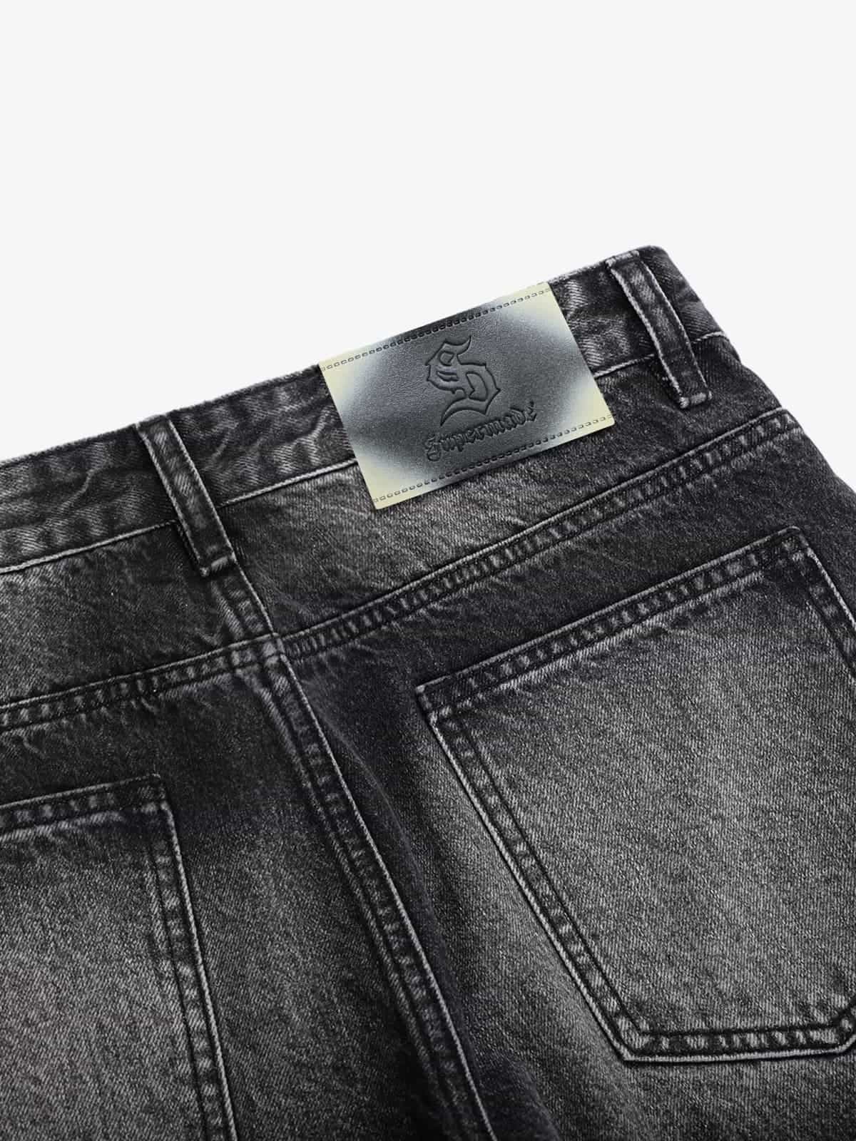 Vintage Washed Distressed Whisker Barrel Jeans - image 7