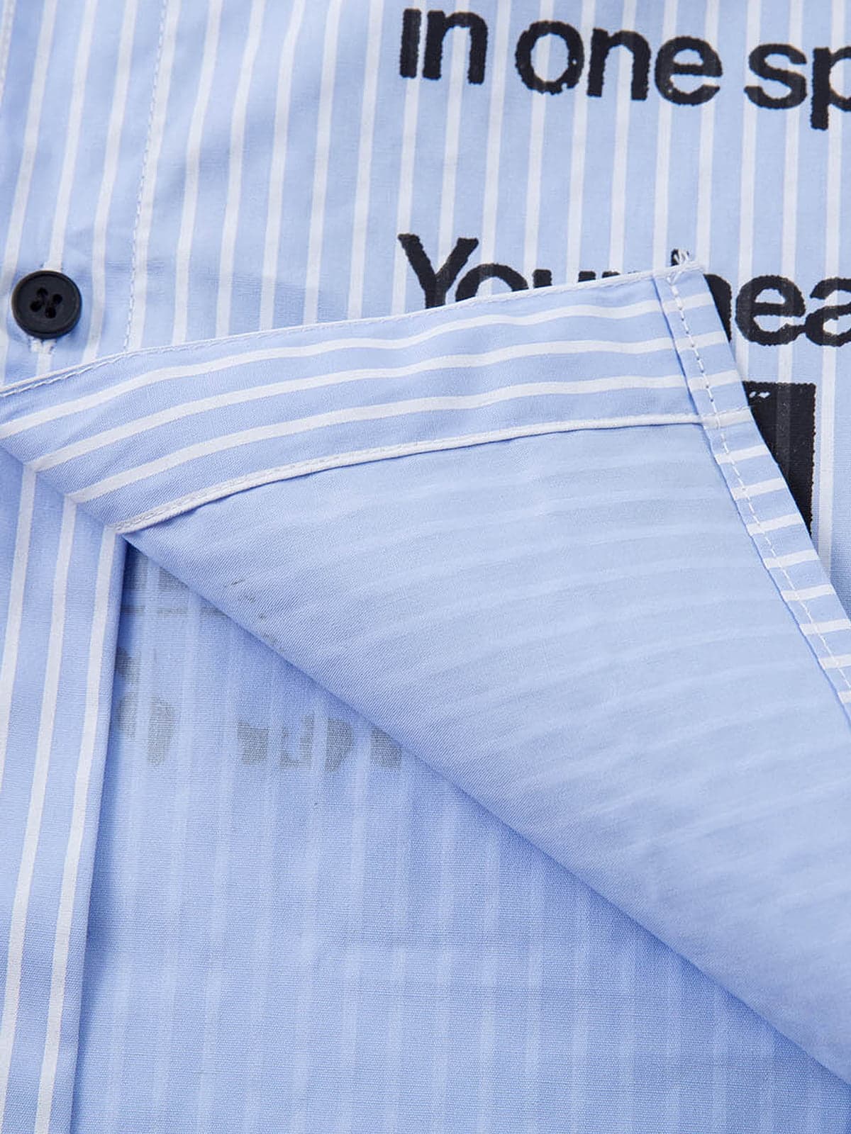 Vintage Illustration Striped Faux Two-Piece Shirt - image 6