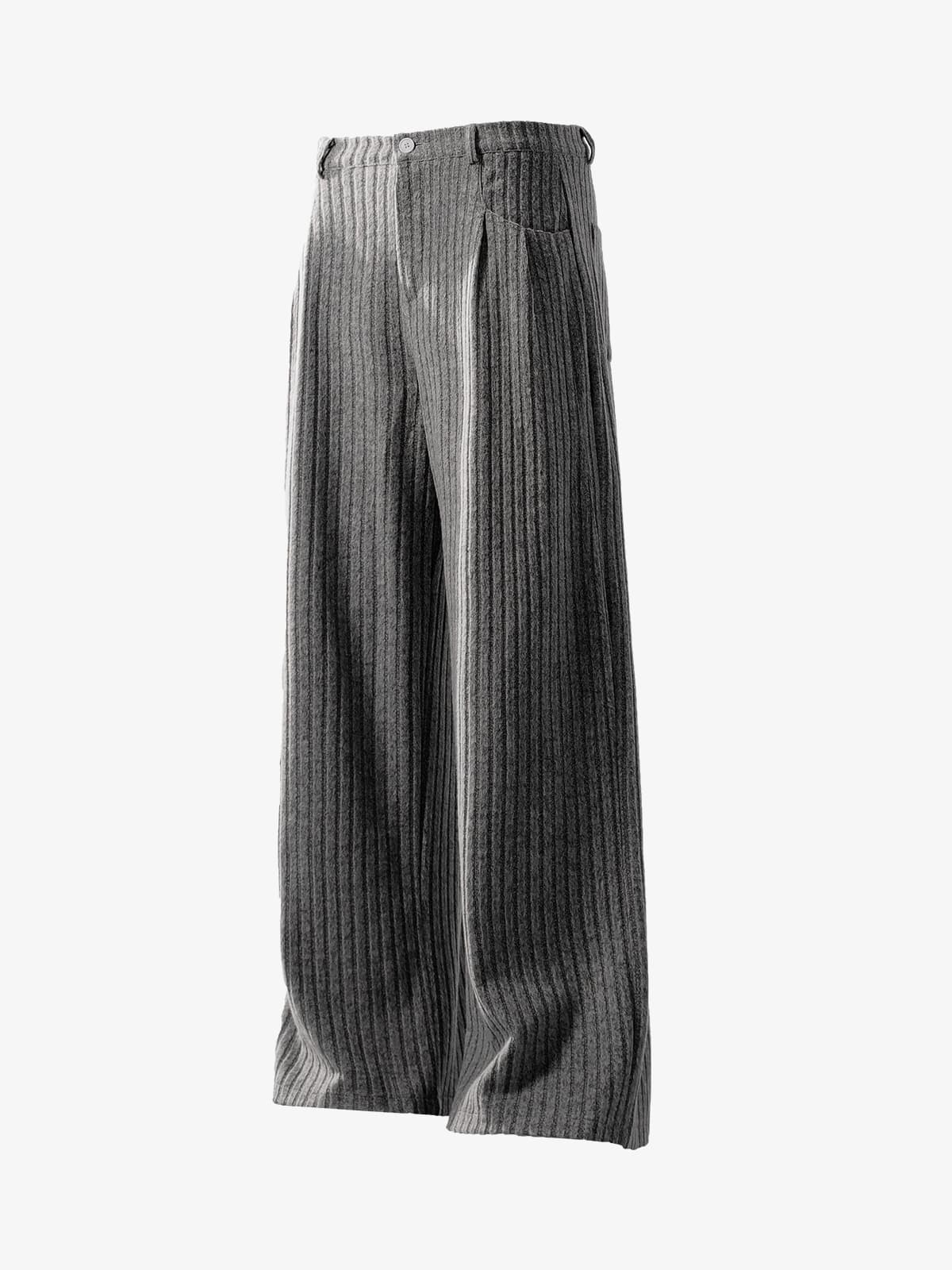 Retro Wool Blend Pleated Baggy Trousers - image 5