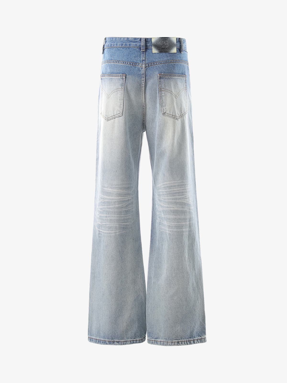 Vintage Washed Beard Pattern Machete Jeans