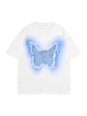Butterfly Patch Embroidered Graphic T-Shirt - thumbnail 2
