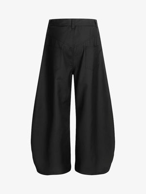 Adjustable Side Buttons Barrel Pants - thumbnail 4