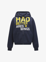 Casual Lettering Pattern Zippered Hooded Cardigan Sweatshirt