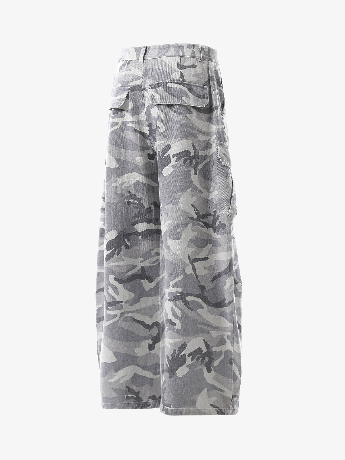 Woven Snow Camouflage Machete Wide-Leg Cargo Barrel Pants - image 4
