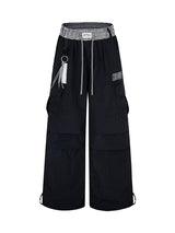 Double Waist Drawstring Baggy Cargo Pants