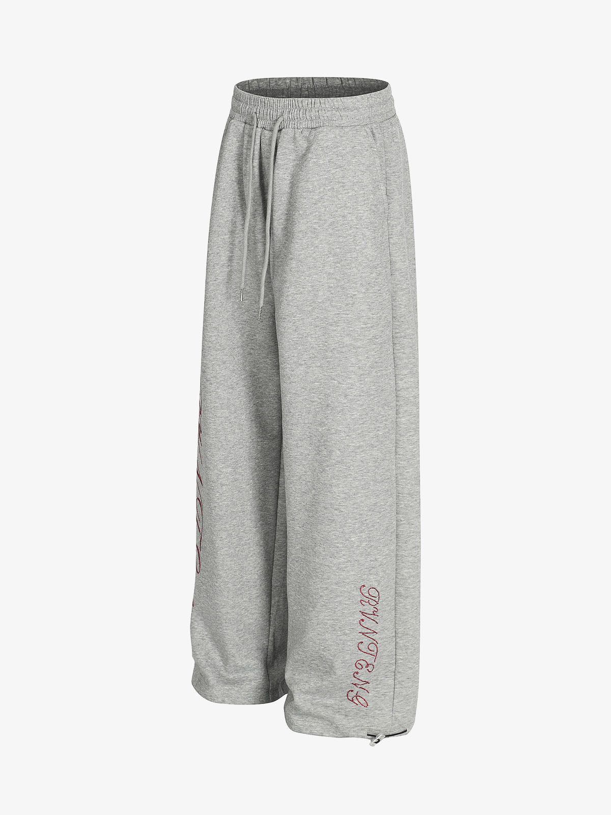 Draped Red Diamond Drawstring Casual Pants