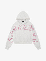 Street Hip-Hop Rhinestone Cropped Hooded Sweatshirt