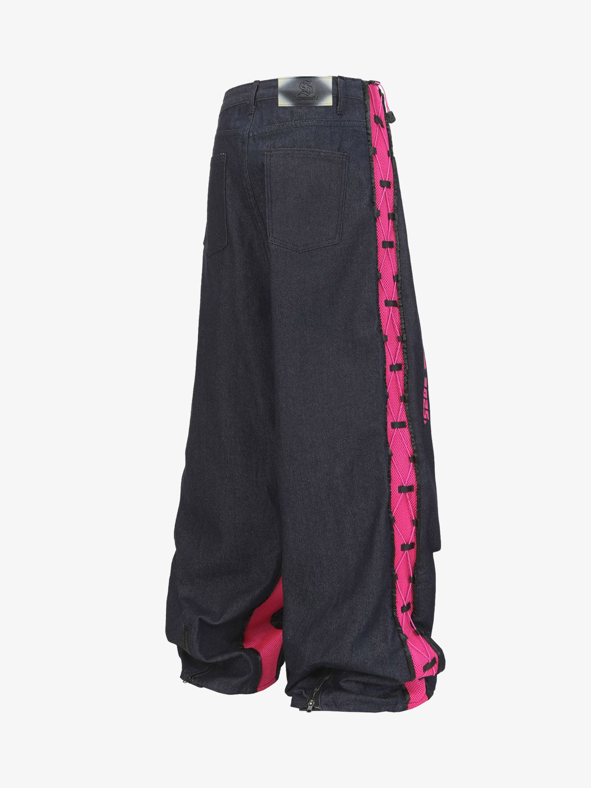 Retro High Street Color-Block Baggy Jeans
