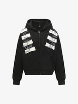 Retro Fake Two-Piece Zipper Hooded Sweatshirt