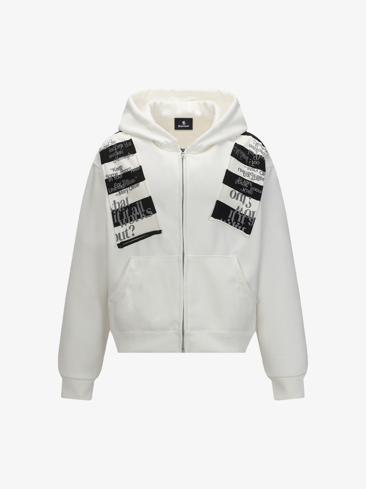 Retro Fake Two-Piece Zipper Hooded Sweatshirt