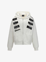 Retro Fake Two-Piece Zipper Hooded Sweatshirt