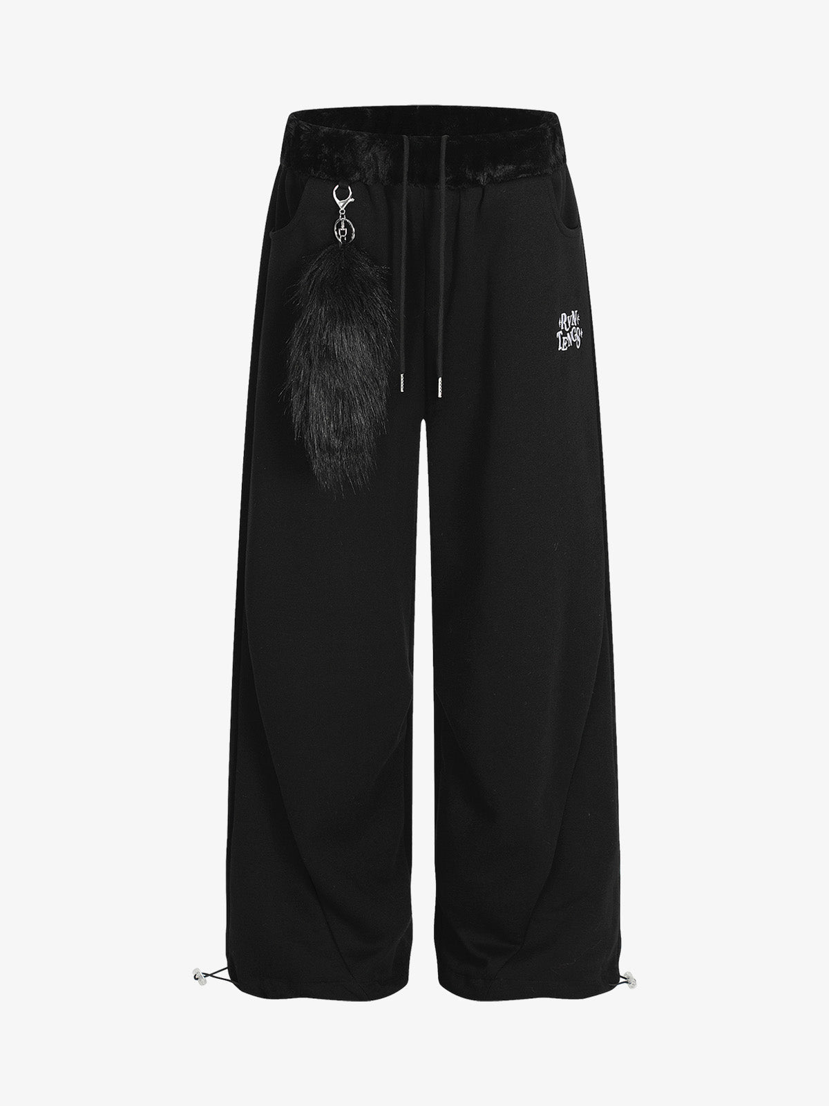 Retro Drape Hip-Hop Sports Cleanfit Casual Pants - Black