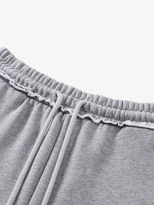 Retro Letter Print Drawstring Straight-Leg Wide Pants - thumbnail 7