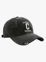 Retro Washed C Distressed Denim Baseball Cap