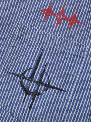 Streetwear Red Star Striped Long Sleeve Shirt - thumbnail 6